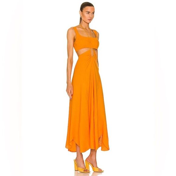 Cult Gaia Eileen Waist Cutout Dress, Revolve Apricot, NWT, Size L - Picture 4 of 11